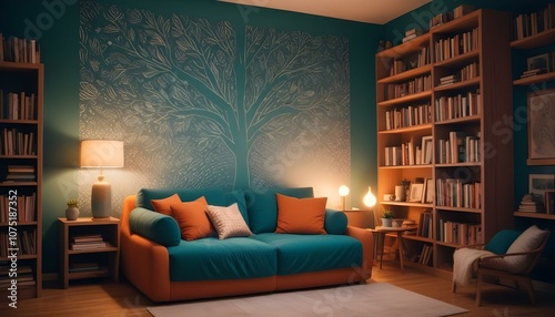 Fototapeta Naklejka Na Ścianę i Meble -  Photo interior modern design room 3d illustration