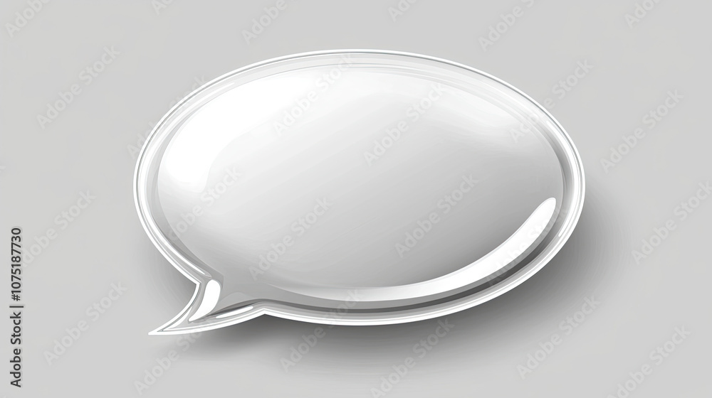 glossy speech bubble icon on light gray background, perfect for communication themes. This design can be used in various digital and print media glossy speech bubble icon on light gray background, perfect for communication themes. This design can be used in various digital and print media