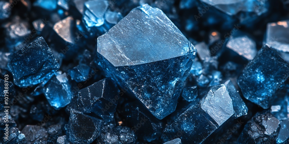 Close up of blue crystalline structure. Close up of blue crystalline structure.