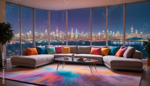 Fototapeta Naklejka Na Ścianę i Meble -  Photo interior modern design room 3d illustration