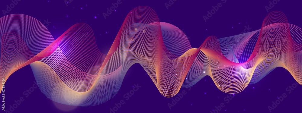 Fototapeta premium Abstract Wave Pattern in Gradient Colors on Modern Background. Ideal for modern designs, technology themes, or creative projects