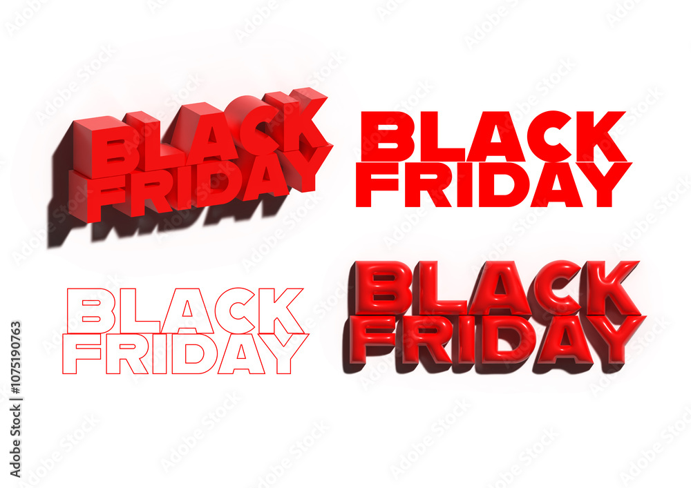 Bold Black Friday Typography with Shadow Effect Bold Black Friday Typography with Shadow Effect