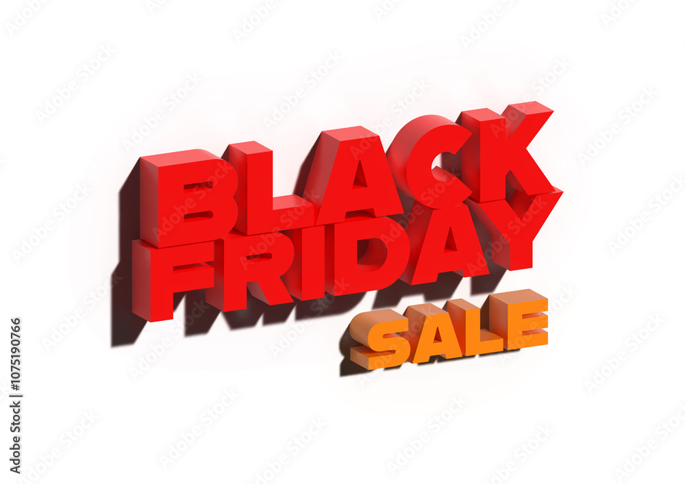 Fototapeta premium 3D Black Friday Sale Text with Red and Orange Gradient