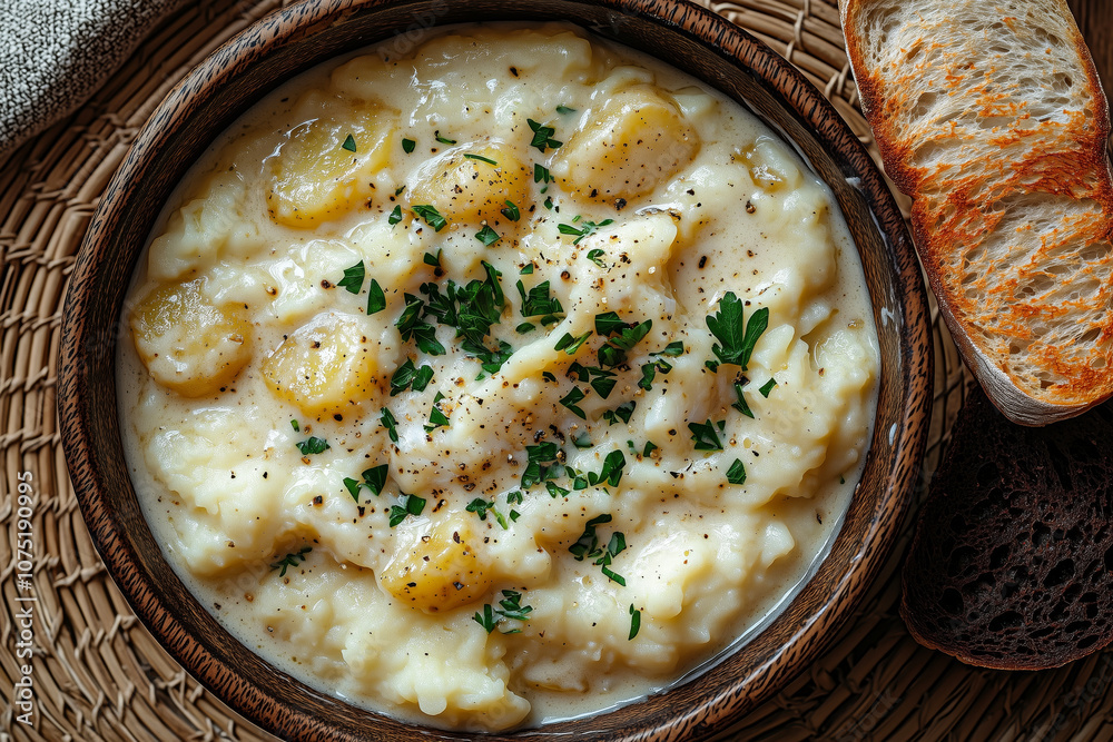Icelandic plokkfiskur with mashed fish and potatoes in creamy sauce Icelandic plokkfiskur with mashed fish and potatoes in creamy sauce