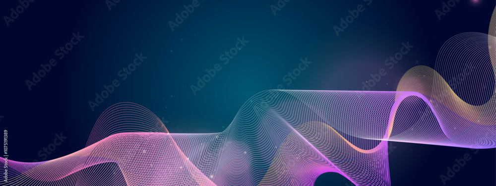 Fototapeta premium Vibrant Abstract Wave with Glowing on Background