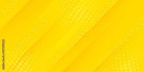 Abstract dot modern bright yellow gradient background. Trendy simple diagonal dynamic geometric stripes vector design with shine lines and shadow.