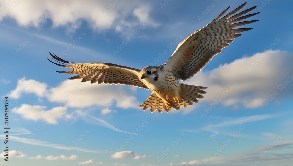 Obraz premium Bird Flying Through Clouds, generative AI