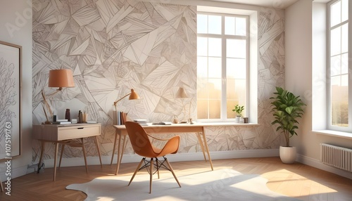 Fototapeta Naklejka Na Ścianę i Meble -  Photo interior modern design room 3d illustration