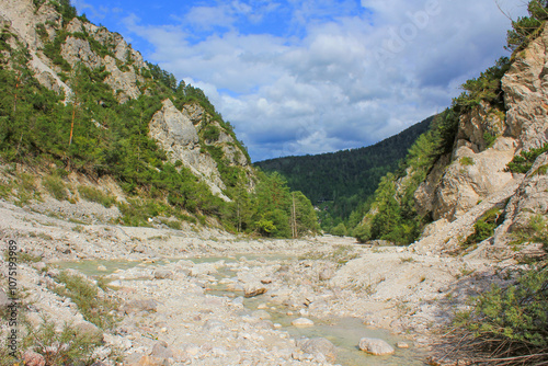 Slovenia Triglav park nature mountains landscape summer spring forest sky with clouds