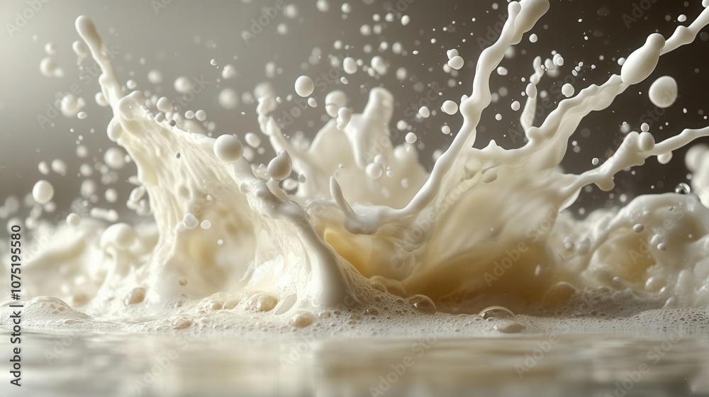 splash of white milk, showcasing dynamic waves and droplets against a clean white background, creating a sense of freshness and energy, ideal for food and beverage imagery splash of white milk, showcasing dynamic waves and droplets against a clean white background, creating a sense of freshness and energy, ideal for food and beverage imagery