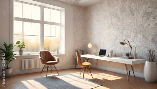 Wallpaper Mural Photo interior modern design room 3d illustration Torontodigital.ca