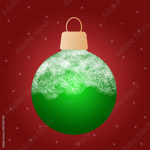 Christmas tree decoration. Christmas tree toy with a pattern. Ball in the snow. vector image