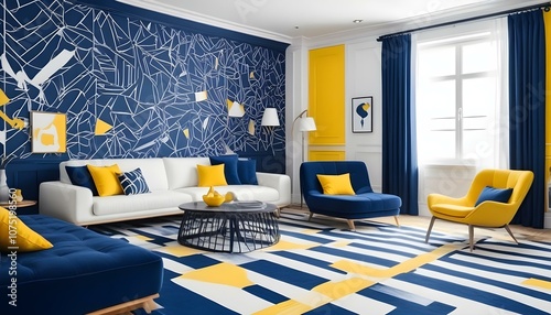 Photo interior modern design room 3d illustration