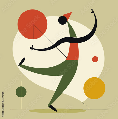 Discover a unique olive abstract dance poster for your interior