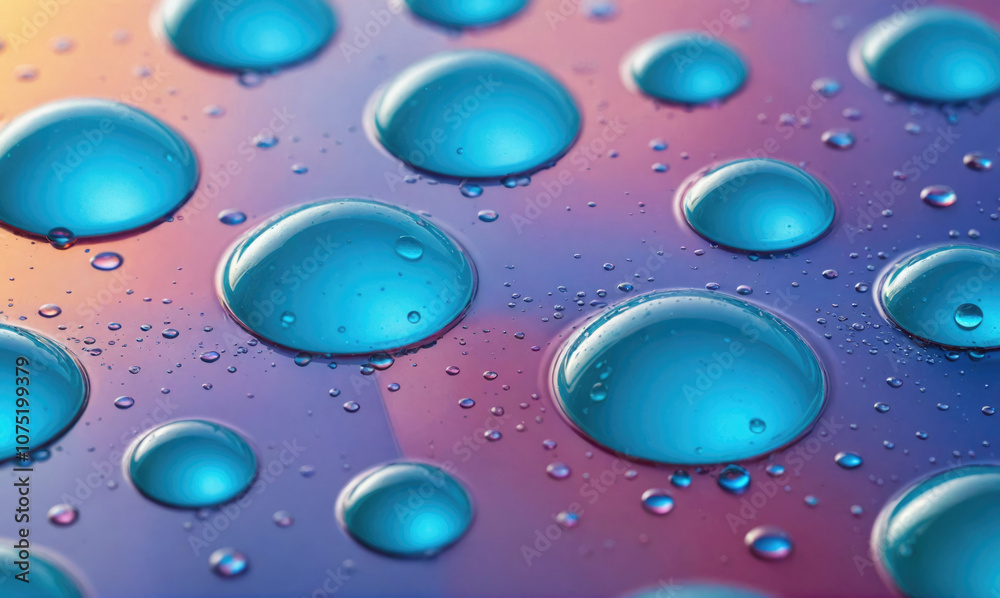 custom made wallpaper toronto digitalClose-up of blue water droplets on a purple and orange surface