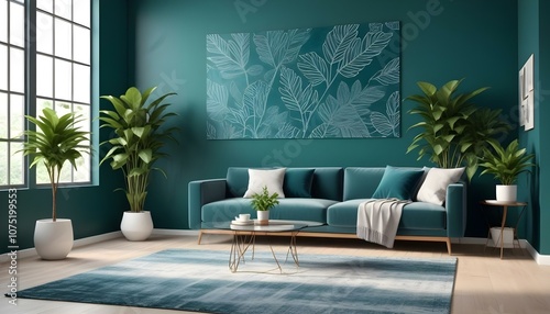 Fototapeta Naklejka Na Ścianę i Meble -  Photo interior modern design room 3d illustration