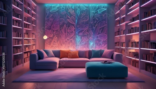 Fototapeta Naklejka Na Ścianę i Meble -  Photo interior modern design room 3d illustration