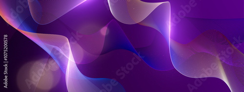 Vibrant Abstract Waves of Light on Background