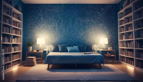 Fototapeta Naklejka Na Ścianę i Meble -  Photo interior modern design room 3d illustration