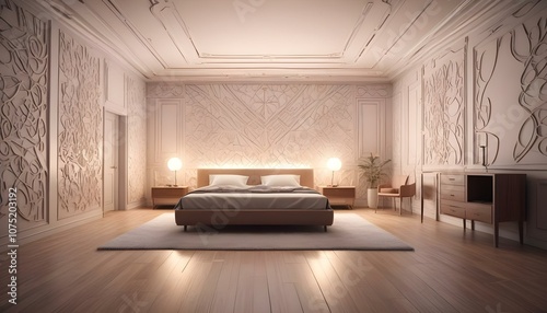 Fototapeta Naklejka Na Ścianę i Meble -  Photo interior modern design room 3d illustration