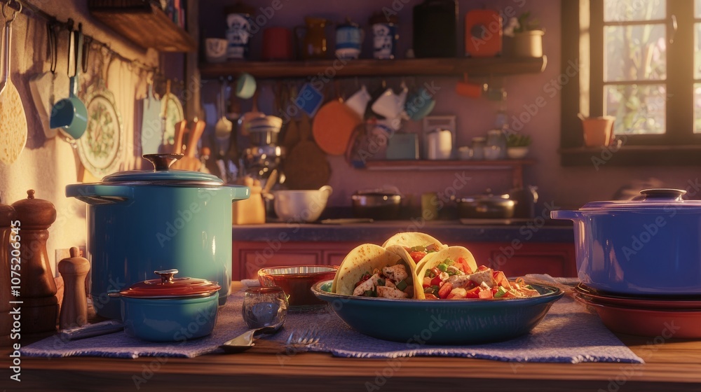 Cozy Chicken Taco Dinner Setup for Family Evening Cozy Chicken Taco Dinner Setup for Family Evening
