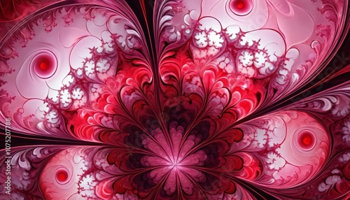 Pink red complex fractal flower blood system