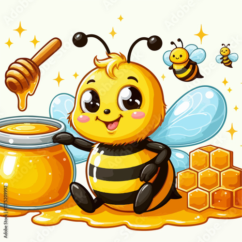 bee and honey