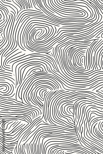 Wallpaper Mural Whimsical swirl pattern, seamless abstract design with intricate, curved black lines on a cream background, ideal for modern textiles, art, and decor projects Torontodigital.ca