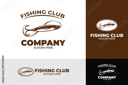 Fishing bait or fishing logo design template