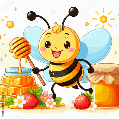 bee and honey