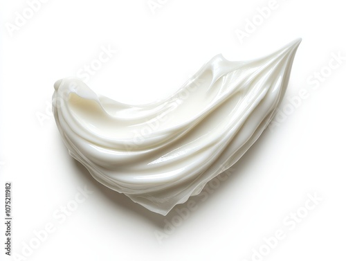 Creamy white texture on a white isolated background.