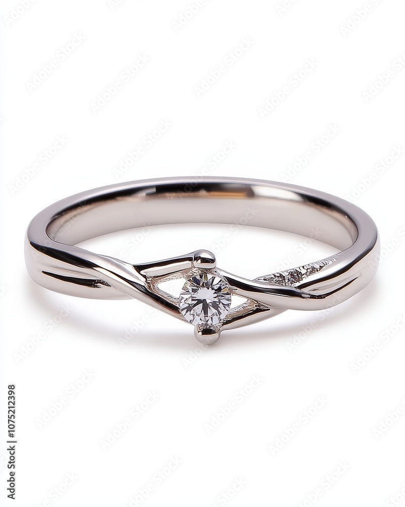 Elegant silver ring with a diamond, perfect for engagement or special occasions. Elegant silver ring with a diamond, perfect for engagement or special occasions.
