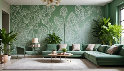 Fototapeta Naklejka Na Ścianę i Meble -  Photo interior modern design room 3d design