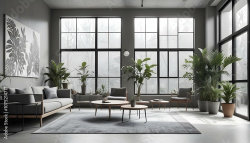 Photo interior modern design room 3d design