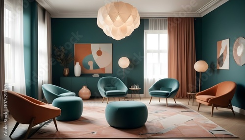 Fototapeta Naklejka Na Ścianę i Meble -  Photo interior modern design room 3d design