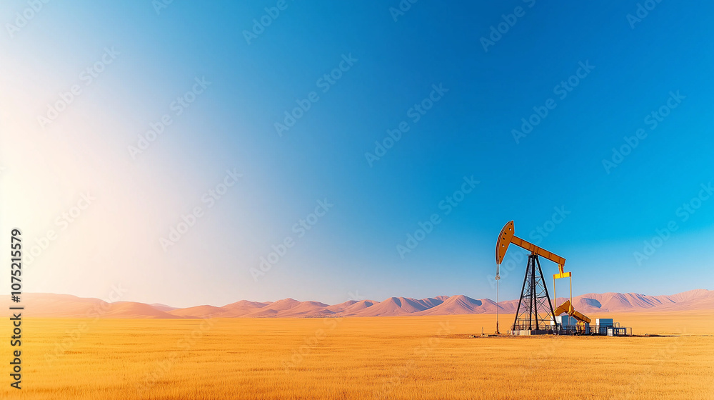 Fototapeta premium Desert Oil Pump at Sunset 