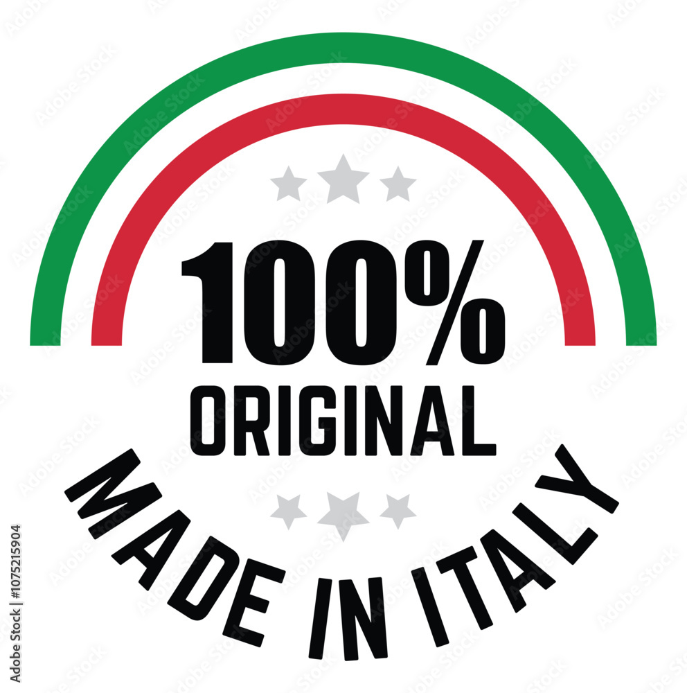 Made In Italy round stamp sticker with Italian Flag vector illustration Made In Italy round stamp sticker with Italian Flag vector illustration