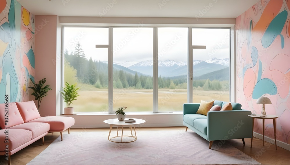 Fototapeta premium Photo interior modern design room 3d design