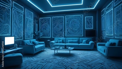 Fototapeta Naklejka Na Ścianę i Meble -  Photo interior modern design room 3d design