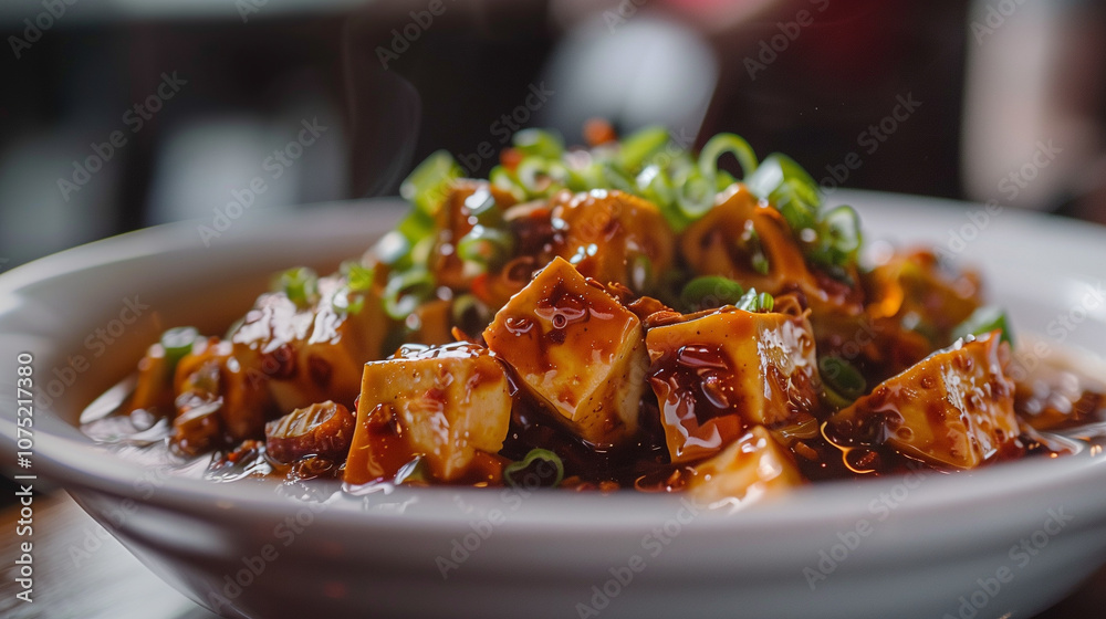 Spicy Mapo Tofu with Szechuan Sauce and Green Onions