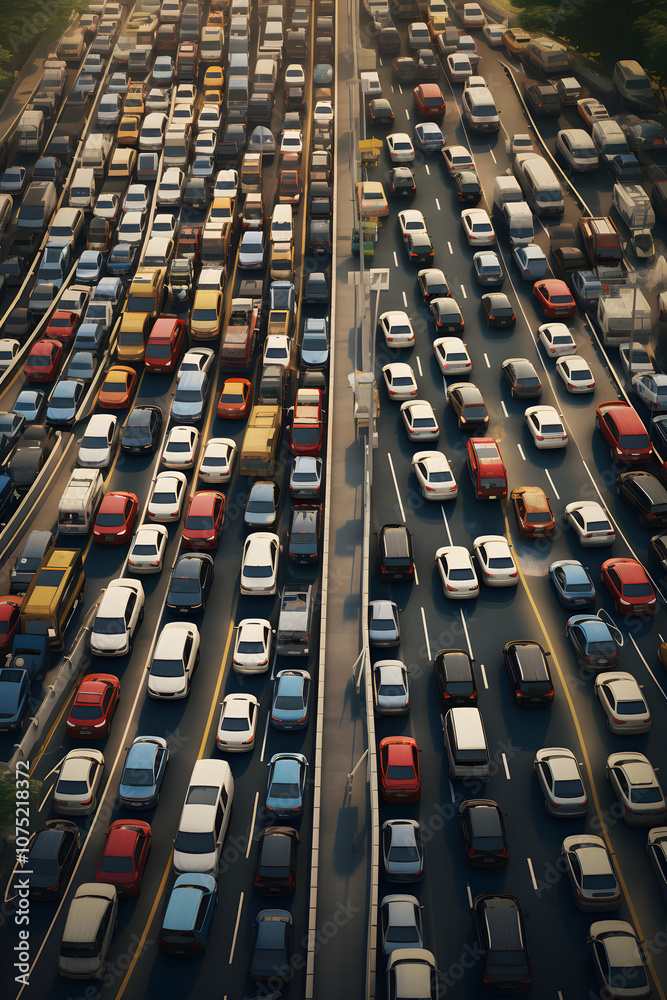 Obraz premium photo of a big traffic jam