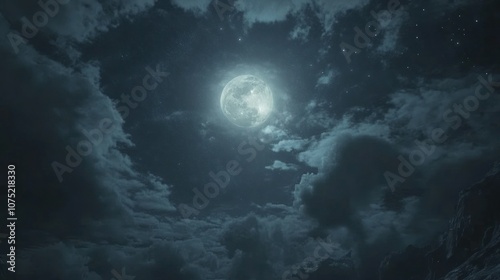 Wallpaper Mural Mystical Night Sky with Tranquil Moonlight Torontodigital.ca