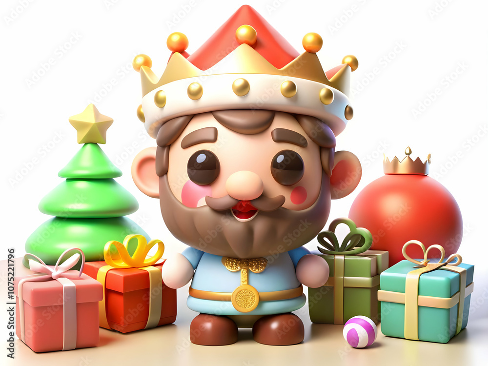 Naklejka premium Reyes Magos Festive Carnival Glossy Background| Lively Scene Highlights Vibrant Carnival Elements| Ideal for Carnival Themed Advertisements| Magazine Cover Concept| Stock Photo