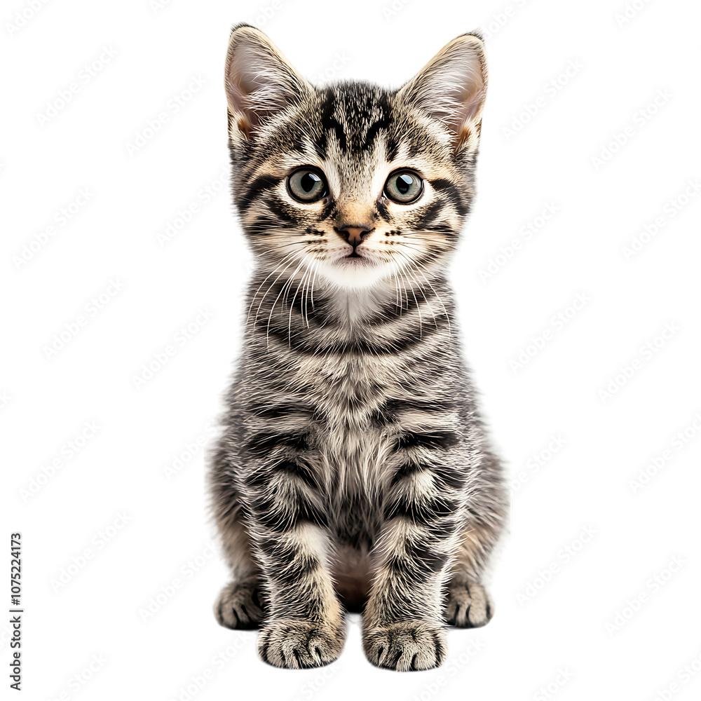 Obraz premium Cute tabby kitten sits