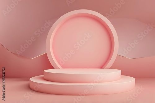 Pink Podium Background for Products Display