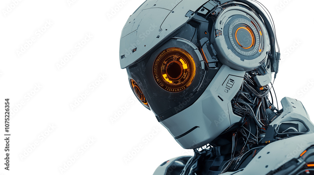 3d Render Concept future Robot chatbot isolated on a transparent background 3d Render Concept future Robot chatbot isolated on a transparent background