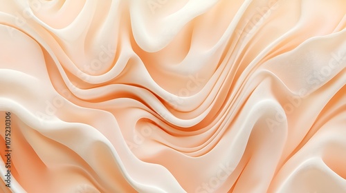 A smooth, flowing fabric texture in soft peach and cream tones, ideal for backgrounds or design elements.