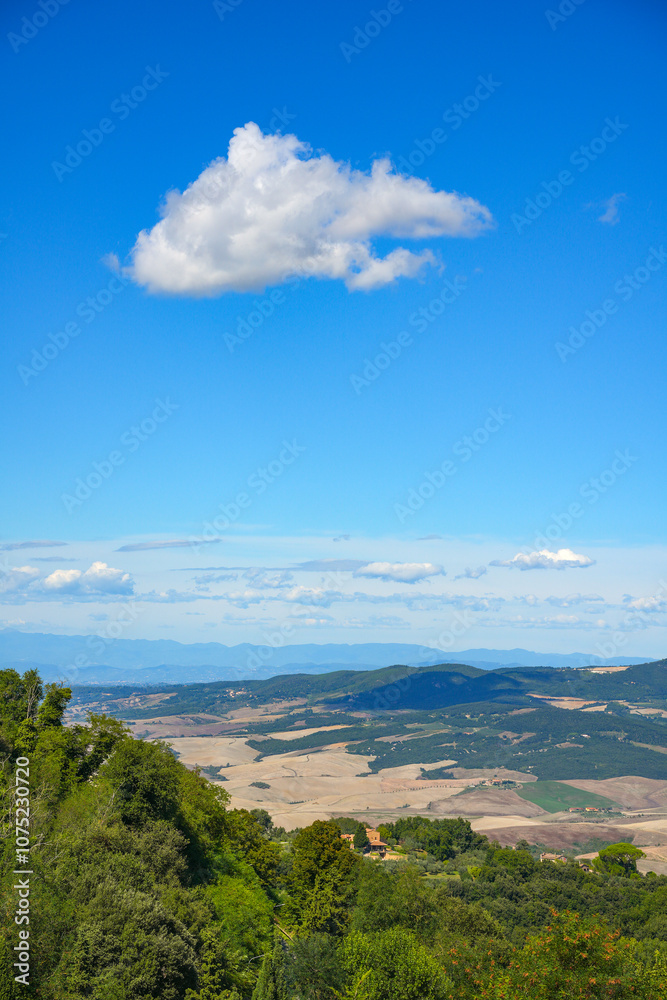Obraz premium Scenic landscape from Volterra medieval town of Toscana, Italy, Europe 