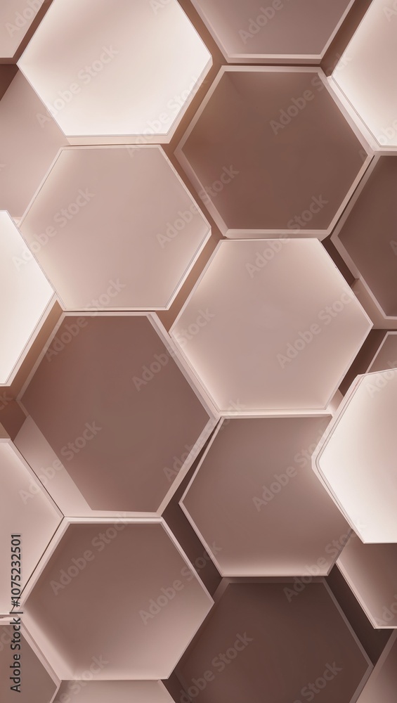 Overlapping hexagons creating a light and shadow effect Overlapping hexagons creating a light and shadow effect