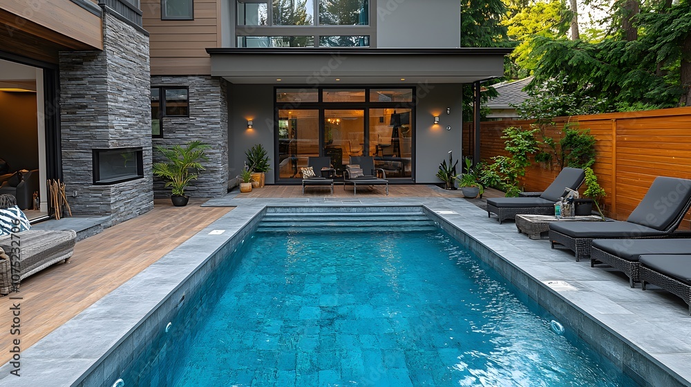custom made wallpaper toronto digitalFlat roof modern home with large pool, wide parking area, concrete finish, and beautifully designed landscaping elements